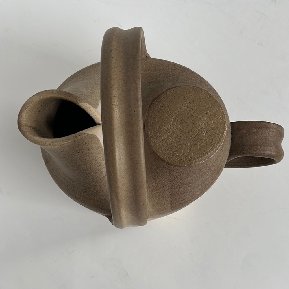 Brown Studio Pottery Ceramic Teapot Creamer Pitcher Made by Rose Minimalist - Picture 5 of 13